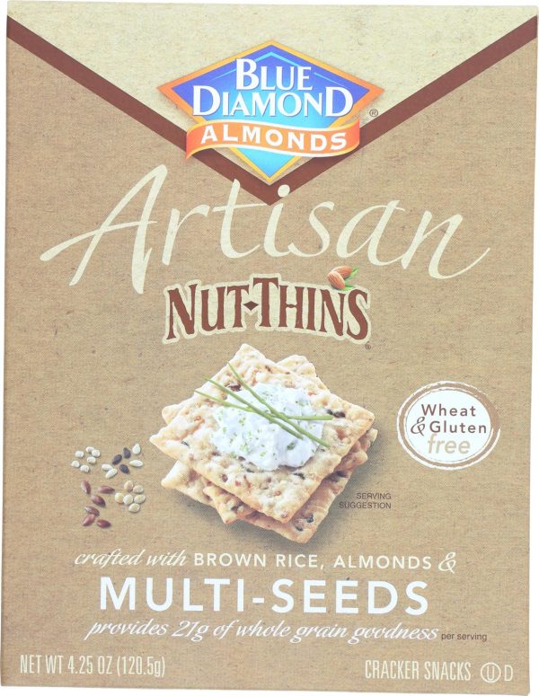 Blue Diamond Artesion Nut Thins - Multi Seed - Case Of 12 - 4.25 Oz. For Sale