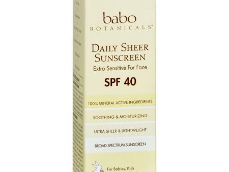 Babo Botanicals Sunscreen - Daily Sheer - Spf 40 - 1.7 Oz Discount