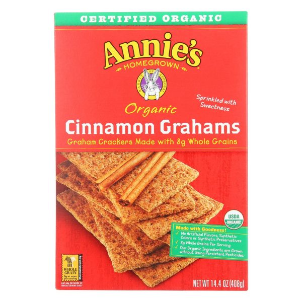 Annie s Homegrown Organic Cinnamon Graham Crackers - Case Of 12 - 14.4 Oz. Online now