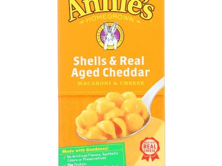 Annies Homegrown Macaroni And Cheese - Organic - Shells And Real Aged Cheddar - 6 Oz - Case Of 12 Fashion