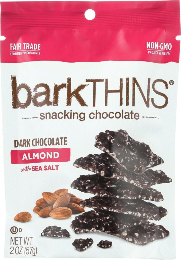 Bark Thins Snacking Dark Chocolate - Almond With Sea Salt - Case Of 24 - 2 Oz. Fashion