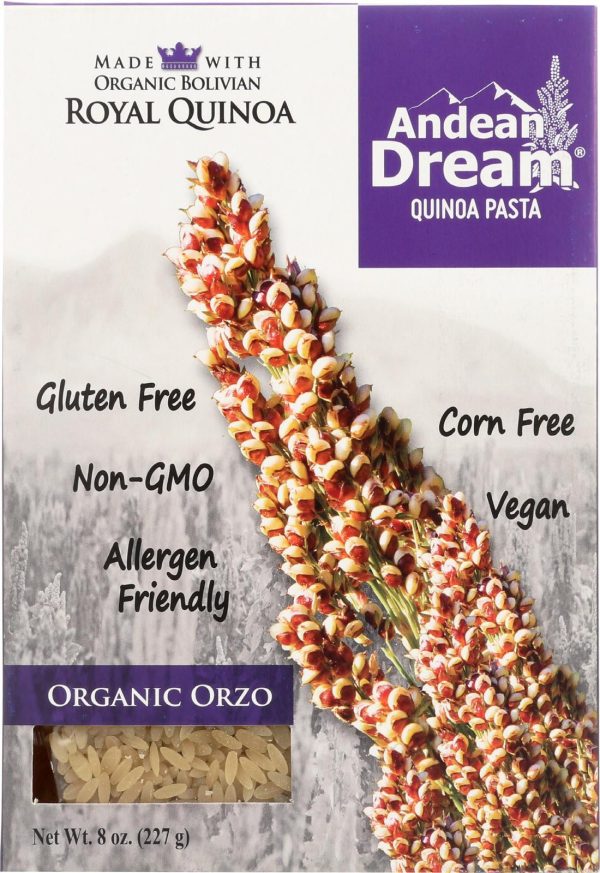 Andean Dream Gluten Free Organic Orzo Quinoa Pasta - Case Of 12 - 8 Oz. Hot on Sale