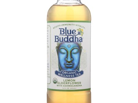 Blue Buddha Organic Wellness Tea - Lemon Elderflower With Ashwagandha - Case Of 12 - 14 Oz. Online Sale