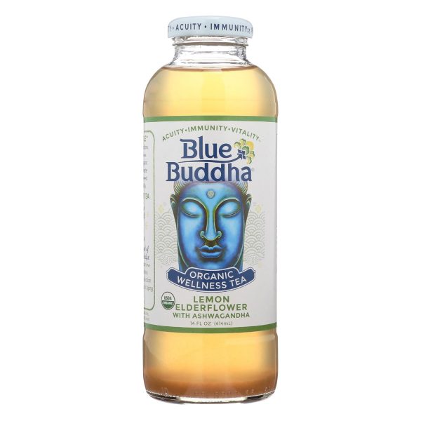 Blue Buddha Organic Wellness Tea - Lemon Elderflower With Ashwagandha - Case Of 12 - 14 Oz. Online Sale