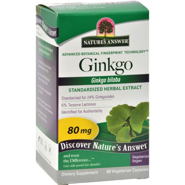 Nature s Answer Ginkgo Leaf Extract - 60 Vegetarian Capsules Hot on Sale