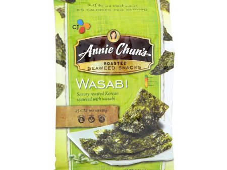 Annie Chun s Seaweed Snacks Roasted Wasabi - Case Of 12 - 0.35 Oz. Sale