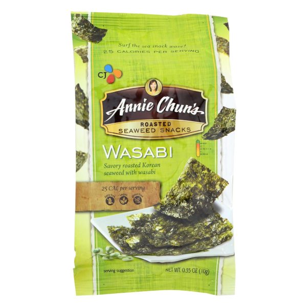 Annie Chun s Seaweed Snacks Roasted Wasabi - Case Of 12 - 0.35 Oz. Sale