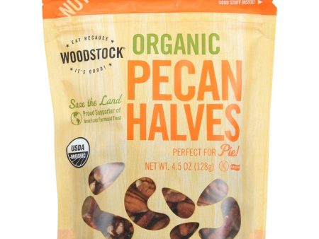 Woodstock Nuts - Organic - Pecan - Halves - 4.5 Oz - Case Of 8 Online now