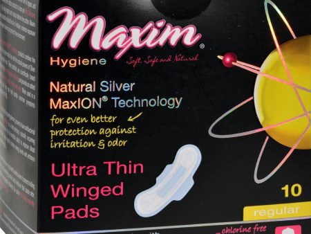 Maxim Hygiene Pads With Wings - Regular - 10 Count Cheap