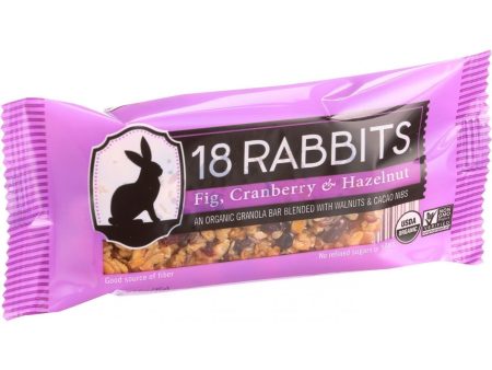 18 Rabbits Organic Granola Bar - Fig Cranberry And Hazelnut - Case Of 12 - 1.6 Oz Bars Online now