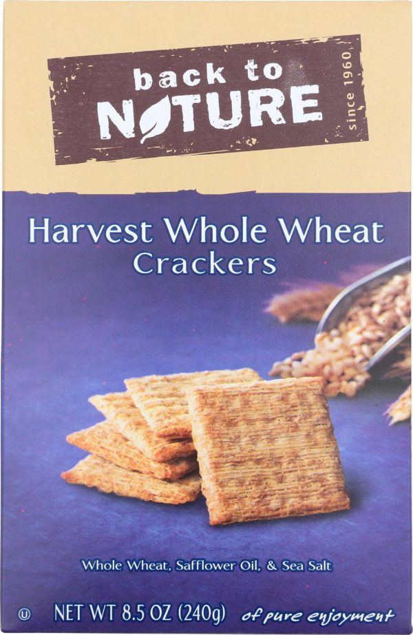 Back To Nature Harvest Whole Wheat Crackers - Whole Wheat, Safflower Oil And Sea Salt - Case Of 12 - 8.5 Oz. Cheap