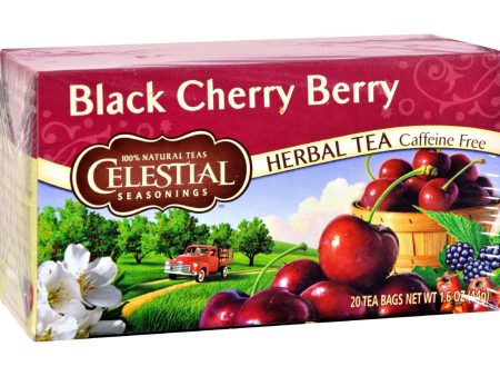 Celestial Seasonings Herbal Tea - Black Cherry Berry - Caffeine Free - 20 Bags Supply