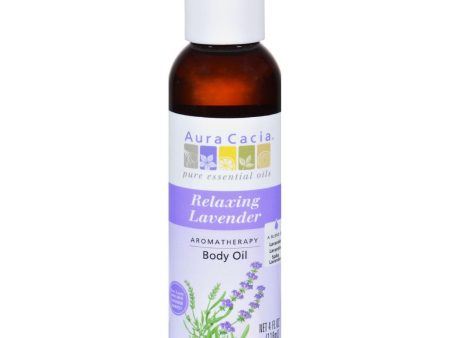 Aura Cacia Aromatherapy Body Oil Lavender Harvest - 4 Fl Oz For Sale