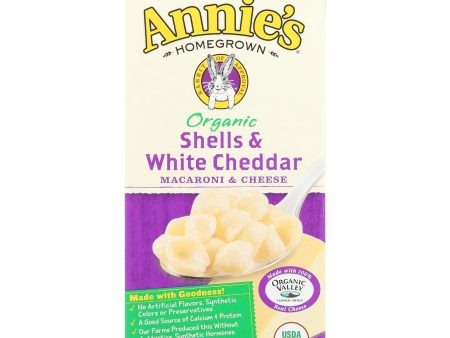 Annie s Homegrown Organic Shells And White Cheddar Macaroni And Cheese - Case Of 12 - 6 Oz. Supply