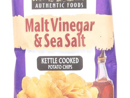 Boulder Canyon Natural Foods Kettle Chips - Malt Vinegar And Sea Salt - Case Of 12 - 5 Oz. Supply