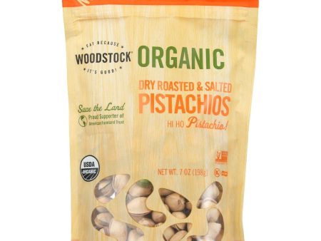 Woodstock Nuts - Organic - Pistachios - Dry Roasted - Salted - 7 Oz - Case Of 8 Hot on Sale