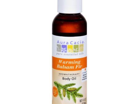 Aura Cacia Aromatherapy Warming Balsam Fir Body Oil - 4 Fl Oz Online Sale