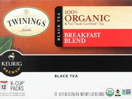 Twinings Tea K-cup Pods - Organic - Tea - Breakfast Blend - 12 Count - Case Of 6 Supply