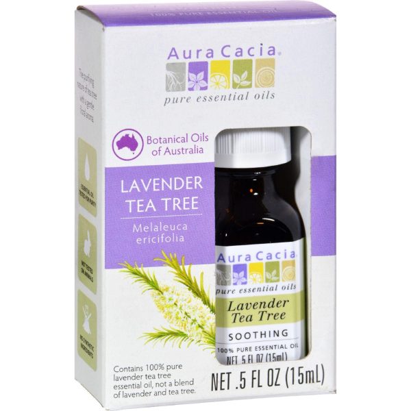 Aura Cacia Essential Oil - Pure - Lavender Tea Tree - .5 Fl Oz Hot on Sale