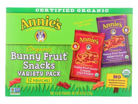 Annie s Homegrown Organic Bunny Fruit Snacks Variety Pack - Case Of 12 - 9.6 Oz. Online Hot Sale