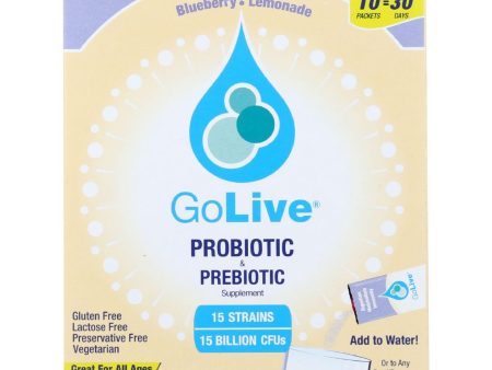 Golive Probiotic Products Probiotic And Prebiotic - Flavored Packets - Citrus Blueberry And Lemonade - 10-.47oz - 1 Each Online now