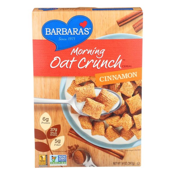 Barbara s Bakery Morning Oat Crunch Cereal - Cinnamon - Case Of 6 - 14 Oz. Online