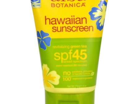 Alba Botanica Hawaiian Green Tea Natural Sunblock Spf 45 - 4 Fl Oz Online now