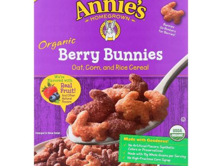 Annie s Homegrown Organic Berry Bunnies Oat - Corn And Rice Cereal - Case Of 10 - 10 Oz. Online Hot Sale