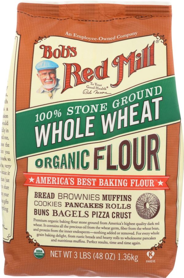 Bob s Red Mill Organic Whole Wheat Flour - 48 Oz - Case Of 4 Supply