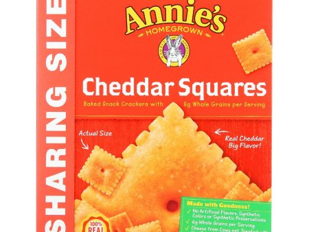 Annie s Homegrown Cheddar Squares Baked Snack Crackers - Case Of 12 - 10 Oz. For Discount