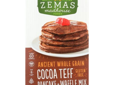 Zemas Madhouse Food Pancake And Waffle Mix - Cocoa Teff - Case Of 6 - 9.63 Oz. on Sale