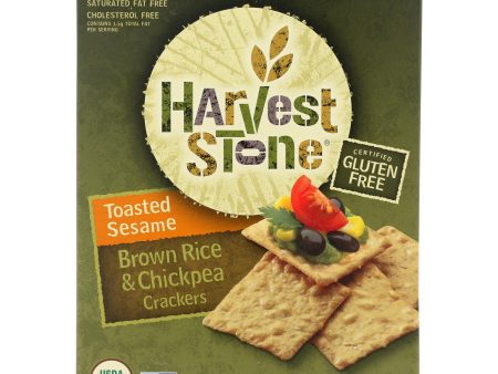 Harvest Stone Harvest Stone Organic Crackers - Rice And Chickpea - Case Of 6 - 3.54 Oz. Online Hot Sale