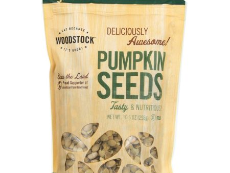 Woodstock Seeds - All Natural - Pumpkin - Pepitas - Shelled - Raw - 10.5 Oz - Case Of 8 Fashion