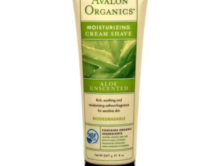 Avalon Organics Moisturizing Cream Shave Aloe Unscented - 8 Fl Oz Hot on Sale