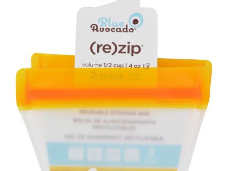 Blue Avocado Bag - Re-zip - Half Cup - Orange - 2 Pack Sale