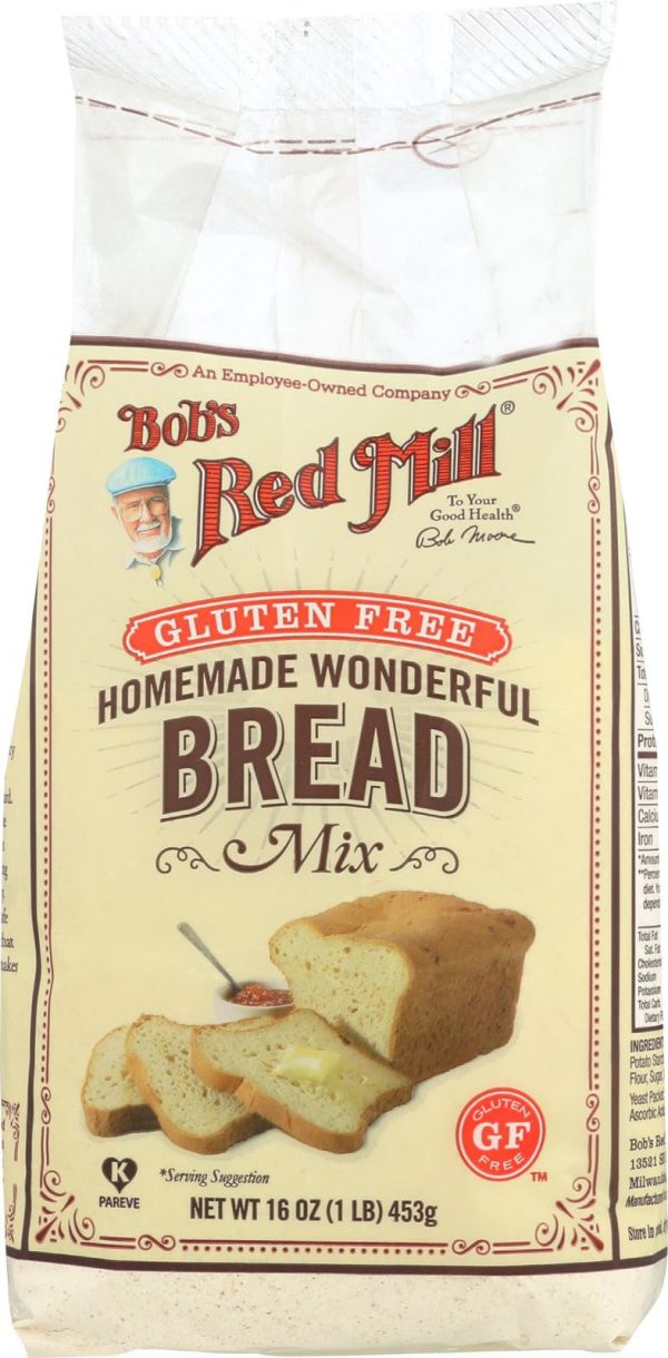 Bob s Red Mill Gluten Free Homemade Wonderful Bread Mix - 16 Oz - Case Of 4 Online now