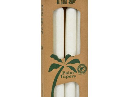 Aloha Bay Palm Tapers White - 4 Candles Cheap