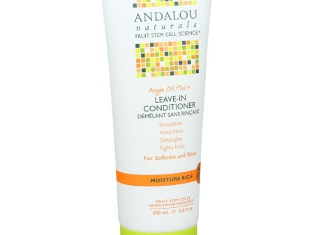 Andalou Naturals Conditioner - Moisture Rich Leave In - Argan Oil Plus - 6.8 Oz Hot on Sale