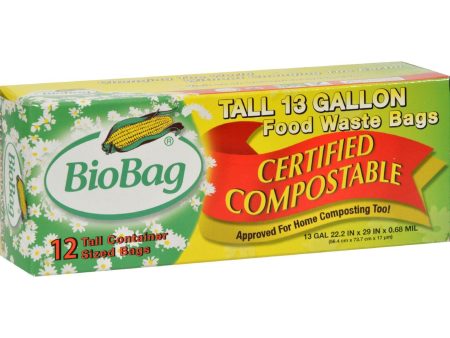 Biobag 13 Gallon Tall Food Waste Bags - Case Of 12 - 12 Count Discount