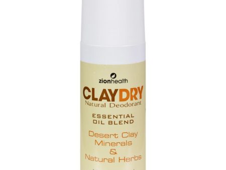 Zion Health Clay Dry Natural Deodorant - 3 Oz Fashion