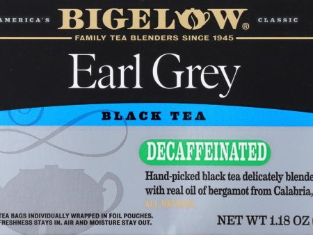 Bigelow Tea Earl Grey Decaffeinated Black Tea - Case Of 6 - 20 Bags For Discount