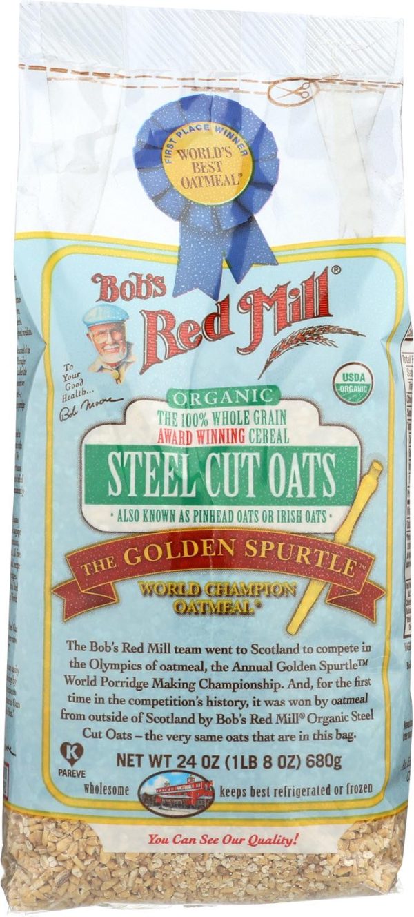 Bob s Red Mill Organic Steel Cut Oats - 24 Oz - Case Of 4 For Sale