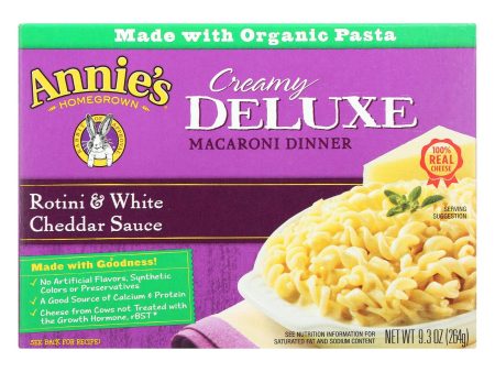 Annie s Homegrown Deluxe Rotini And White Cheddar Sauce - Case Of 12 - 9.3 Oz. Sale