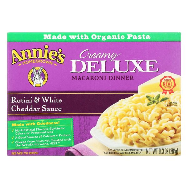 Annie s Homegrown Deluxe Rotini And White Cheddar Sauce - Case Of 12 - 9.3 Oz. Sale