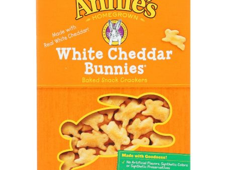 Annies Homegrown Crackers - White Cheddar Bunnies - 7.5 Oz - Case Of 12 For Sale