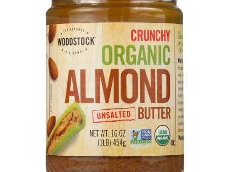 Woodstock Nut Butter - Organic - Almond - Crunchy - Unsalted - 16 Oz - Case Of 12 For Discount