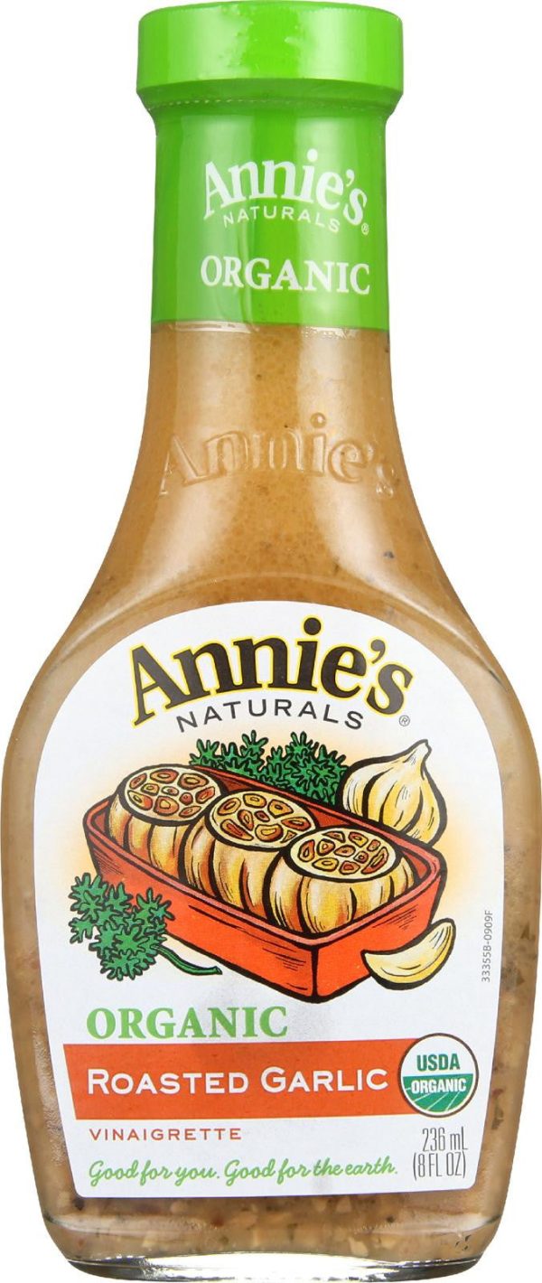 Annie s Naturals Vinaigrette Organic Roasted Garlic - Case Of 6 - 8 Fl Oz. Online now