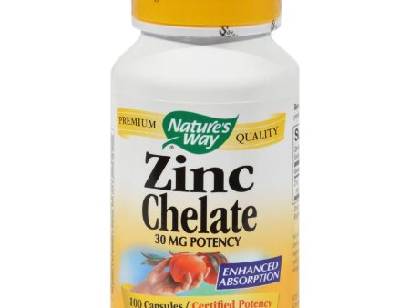 Nature s Way Zinc Chelate - 30 Mg - 100 Capsules Online Sale