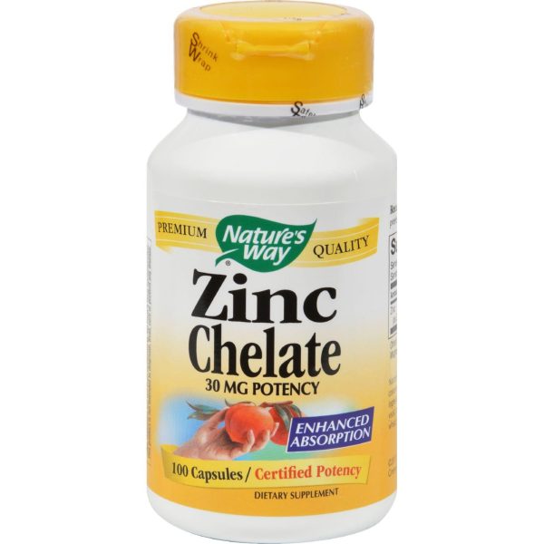 Nature s Way Zinc Chelate - 30 Mg - 100 Capsules Online Sale