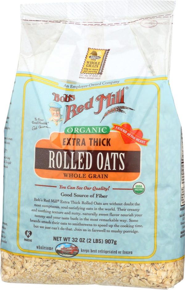 Bob s Red Mill Organic Extra Thick Rolled Oats - 32 Oz - Case Of 4 on Sale